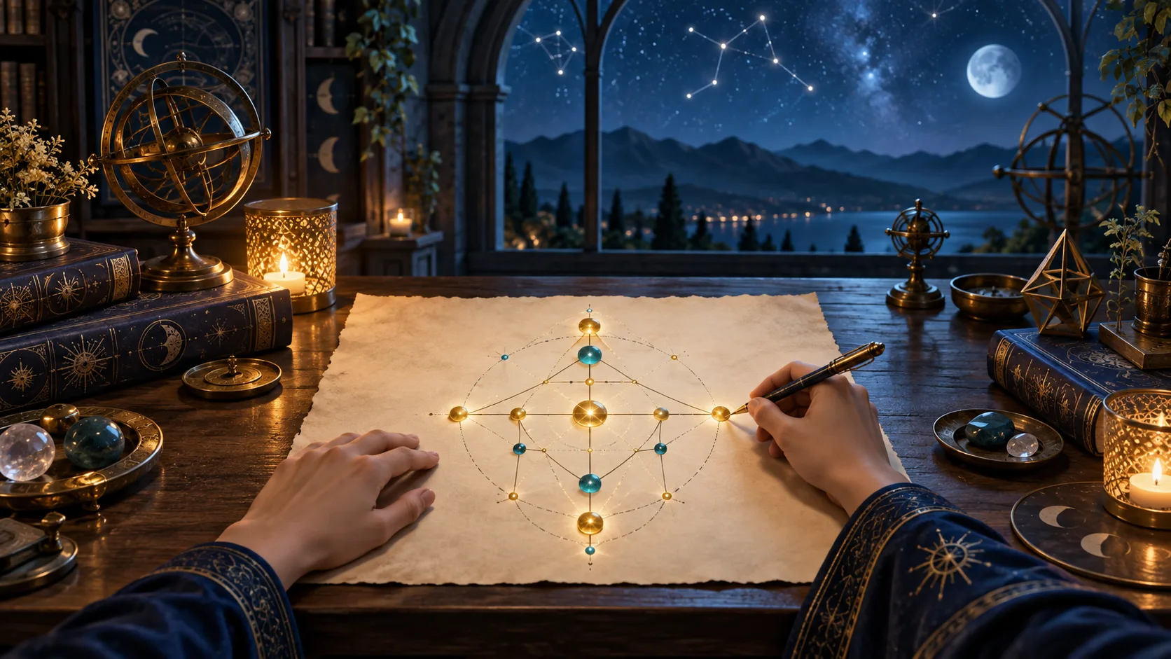 Numerologia Cabalística: Guia Completo do Mapa Numérico da Alma — Ilustração educativa do método de leitura