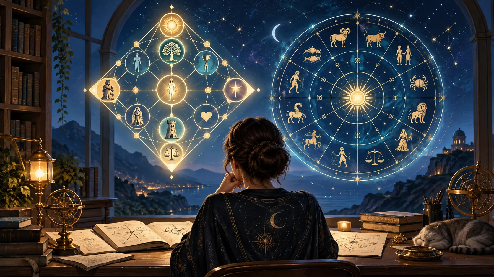 Destiny Matrix vs Astrology: How the Two Systems Differ and Complement Each Other — educational illustration of the method