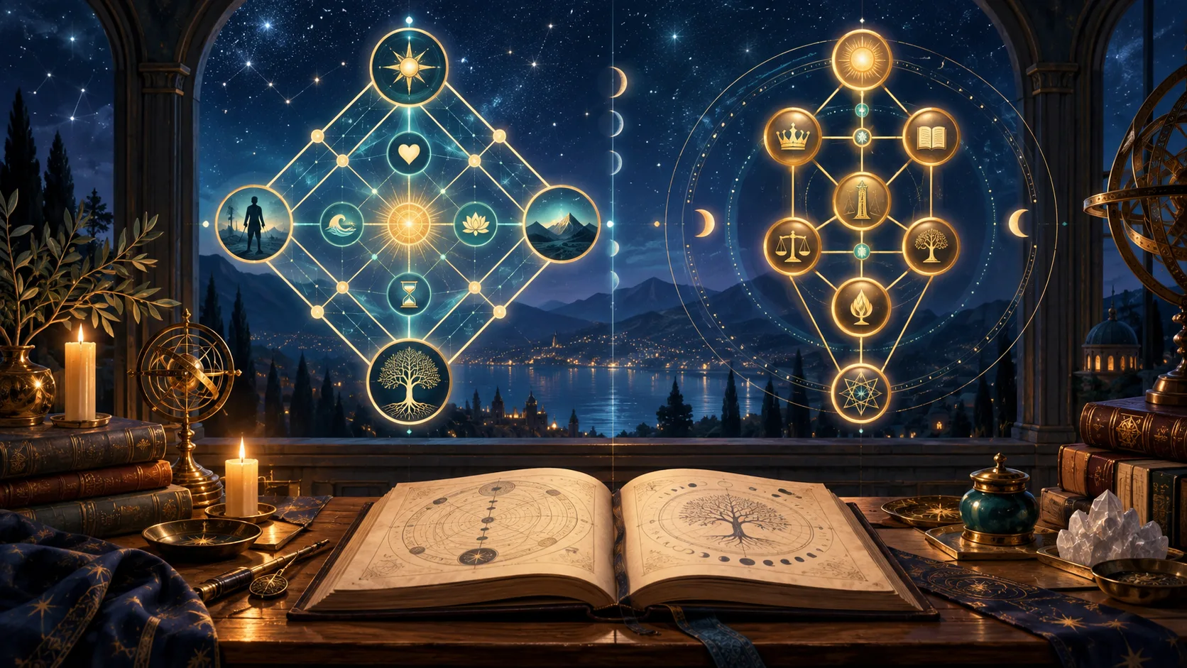 Destiny Matrix vs Cabalistic Numerology: Key Differences and When to Use Each — educational illustration of the reading method