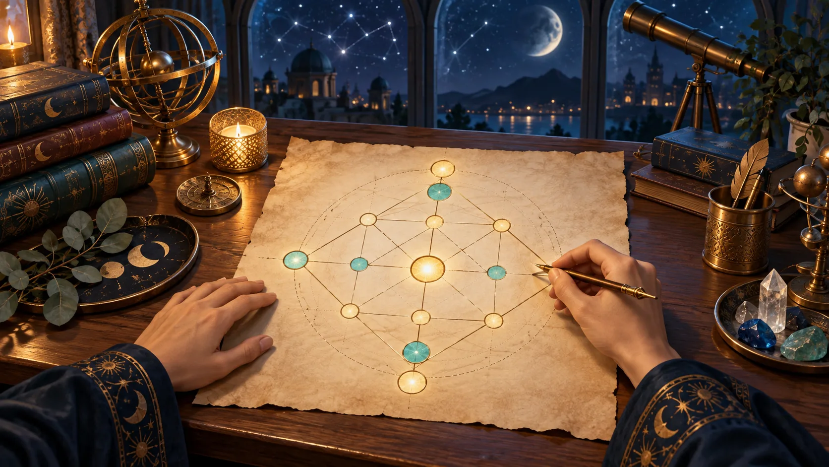 How to Calculate a Destiny Matrix — educational illustration of the reading method