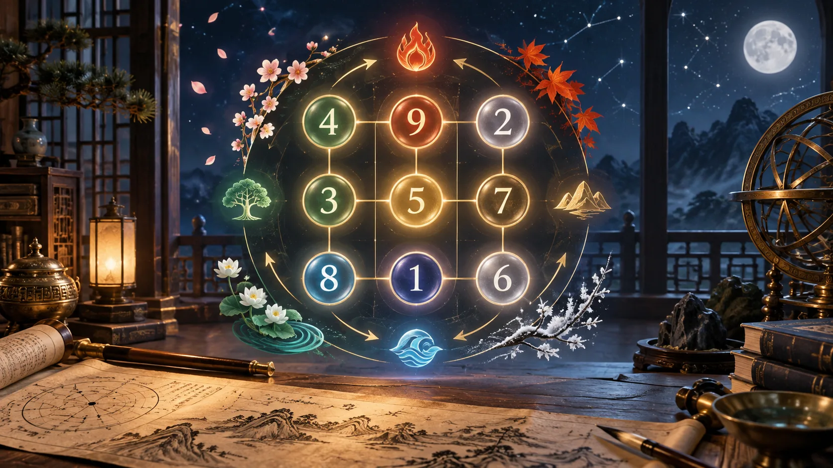 Lo Shu Grid: Introdução ao Quadrado Mágico de 4.000 Anos — Ilustração conceitual do tema do artigo