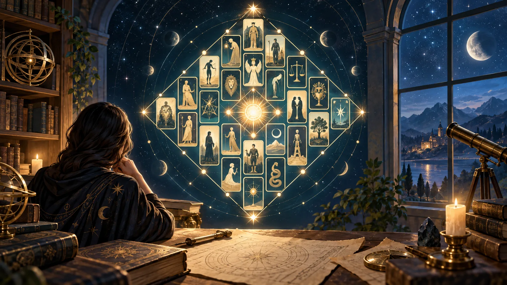 Os 22 Arcanos Maiores na Matriz do Destino: Guia Completo — Ilustração conceitual do tema do artigo