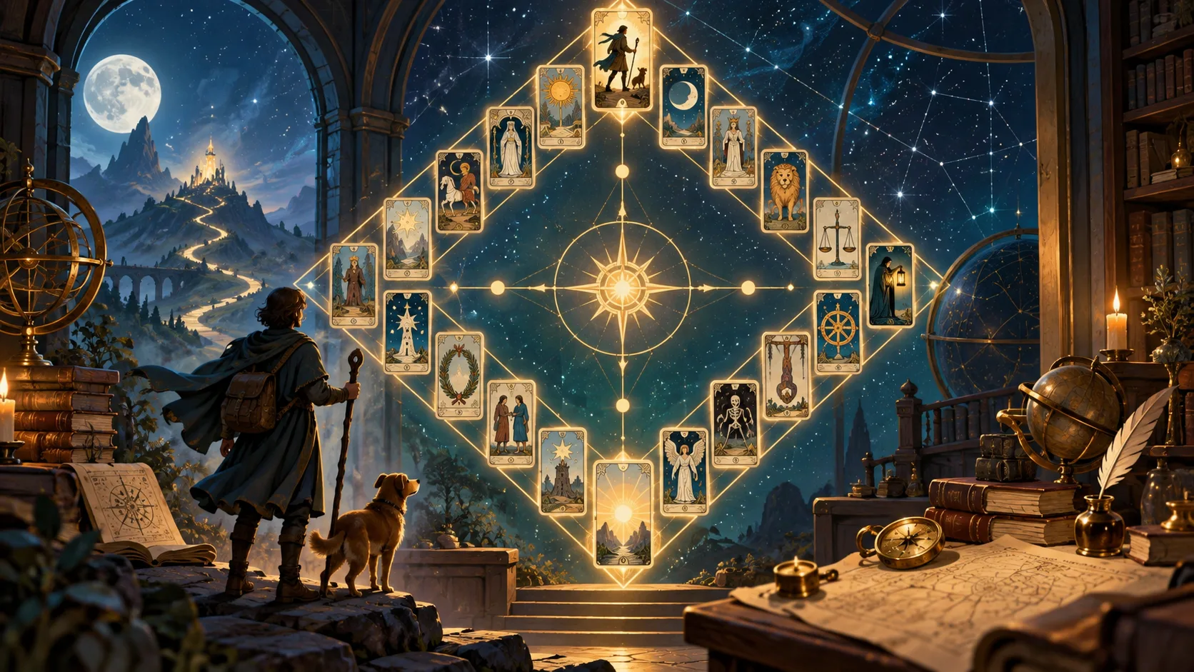 The Fool's Journey: The Initiatic Path of the 22 Arcanas — Conceptual illustration of the article topic