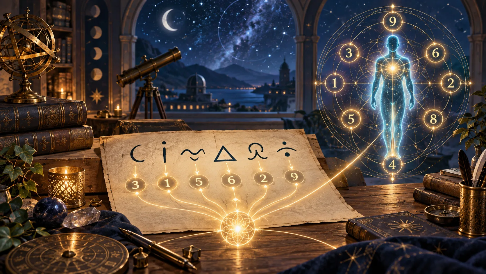 The Power of Numbers in Your Life and the Vibration of Your Name — Educational illustration of the reading method